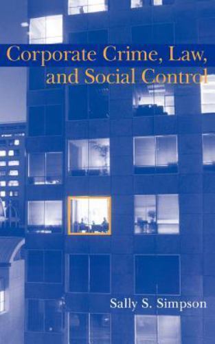 Corporate Crime Law Social Control Cambridge Studies Criminology … 9780521580830
