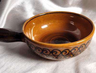 Vintage MCM Landert 22 Swiss Stoneware Pottery Orange Serving Dish