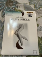 NOS Silky Sheer Sheer Caress Pantyhose Control Top,Sheer Toe Queen Short Cocoa
