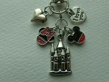 DISNEY WORLD MINNIE MICKEY MOUSE KEY CHAIN CLIP FOR PURSE BAG CHARM FOB BLING