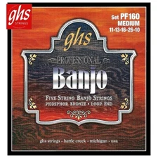 GHS PF160 Phosphor Bronze Loop End 5-String Banjo Strings