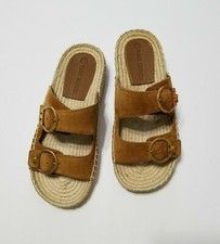 NEW Tory Burch Selby Two-Band Espadrille Slide Sandal in Rhum Size 7, 8, 9.5
