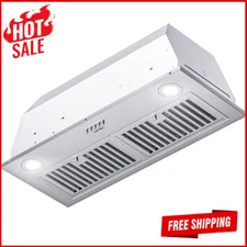 Insert Range Hood W/ 3 Speed Vent Ductless Convertible Stainless Steel 30 In New