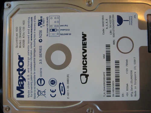 400 GB Hard Drive Maxtor Quickview ATA 133 HDD IDE 3H400R0