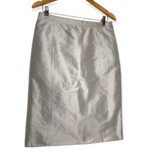 Armani Collezioni Womens Silk High Rise Knee Length Pencil Skirt Gray Size 6