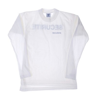 New With Tags $640 VETEMENTS Rare Securite Double White L/S Shirt
