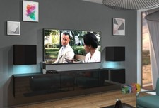 Moderne Wohnwand LACE AN22 1A Led Beleuchtung Wohnzimmer Mediawand Schrank