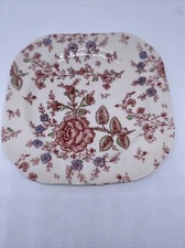 Johnson Brothers "Rose Chintz Pink" 7 7/8 Inch Square Salad Plate