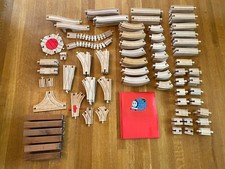 Thomas  Friends Wooden Railway Train Tracks HUGE LOT OF 245 Turntable Specialty