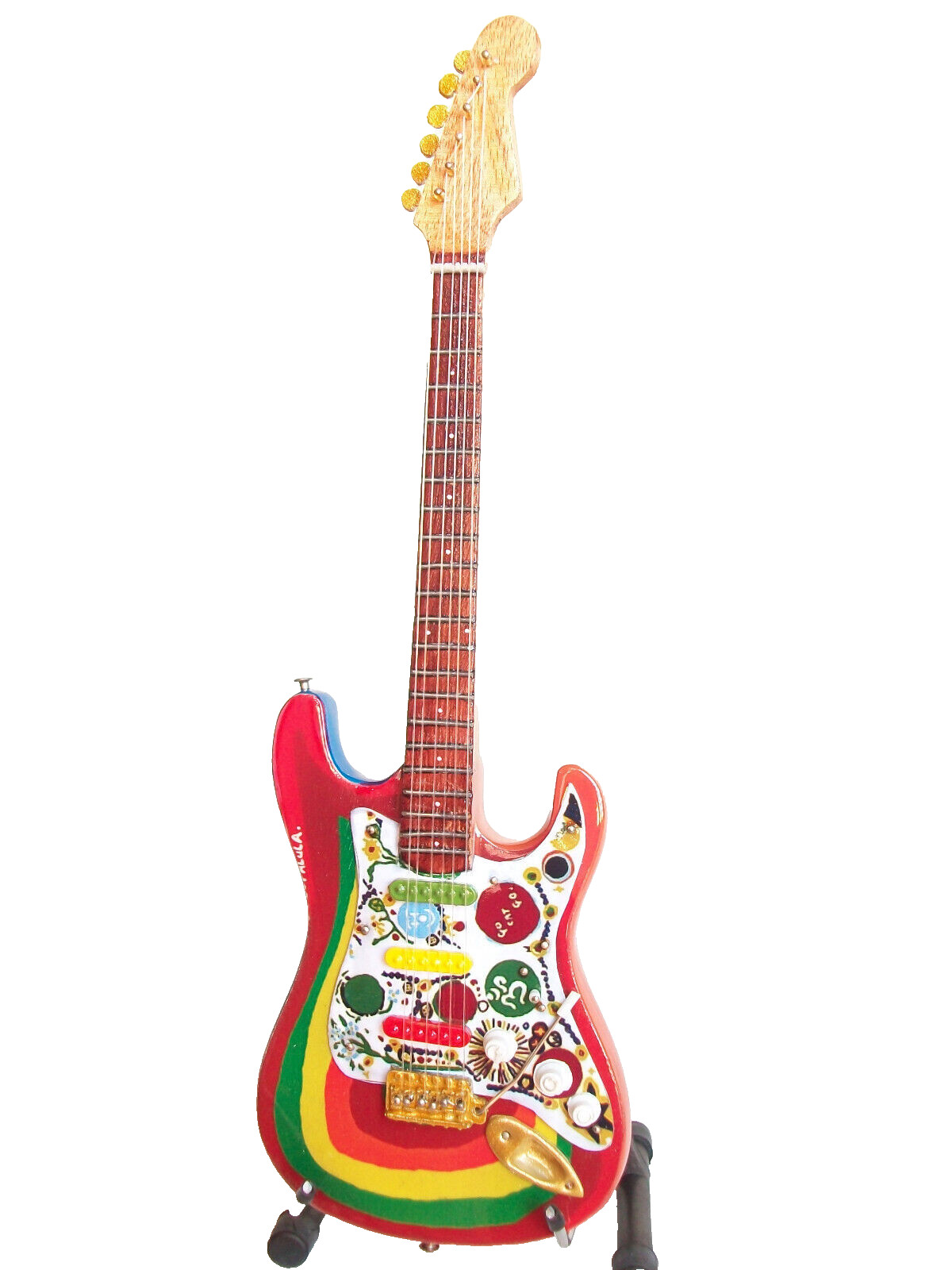 Guitare miniature Stratocaster Rocky George Harrison Beatles modèle réduit