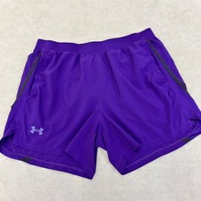 Under Armour Womens Running Shorts Purple Built-In Liner Drawstring XL