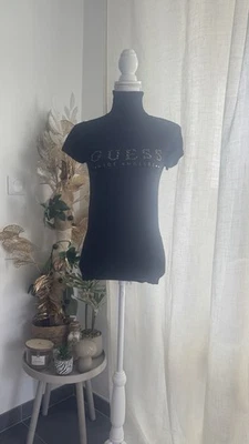 Pull Guess Noir Manches Courtes Col Roule Taille S - Photo 1/4