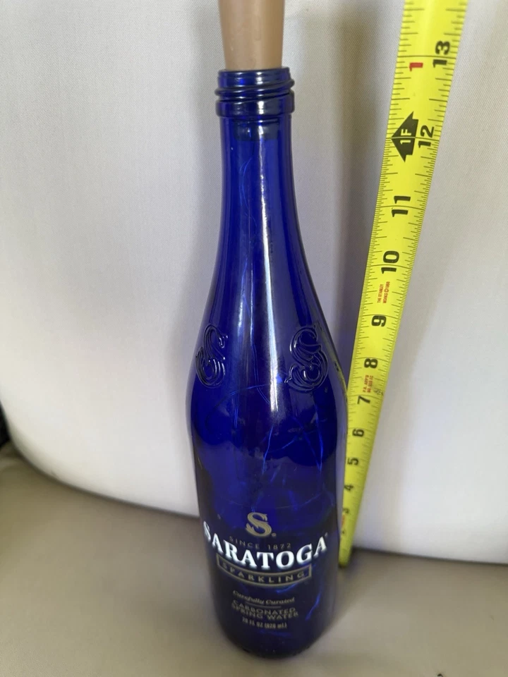 Красивая синяя бутылка для воды ручной работы с пробковым аккумулятором домашний декор - Изображение 2 из 3