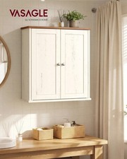 VASAGLE 23" Bathroom Wall Cabinet Hanging Storage Adjustable Shelves Farmhouse