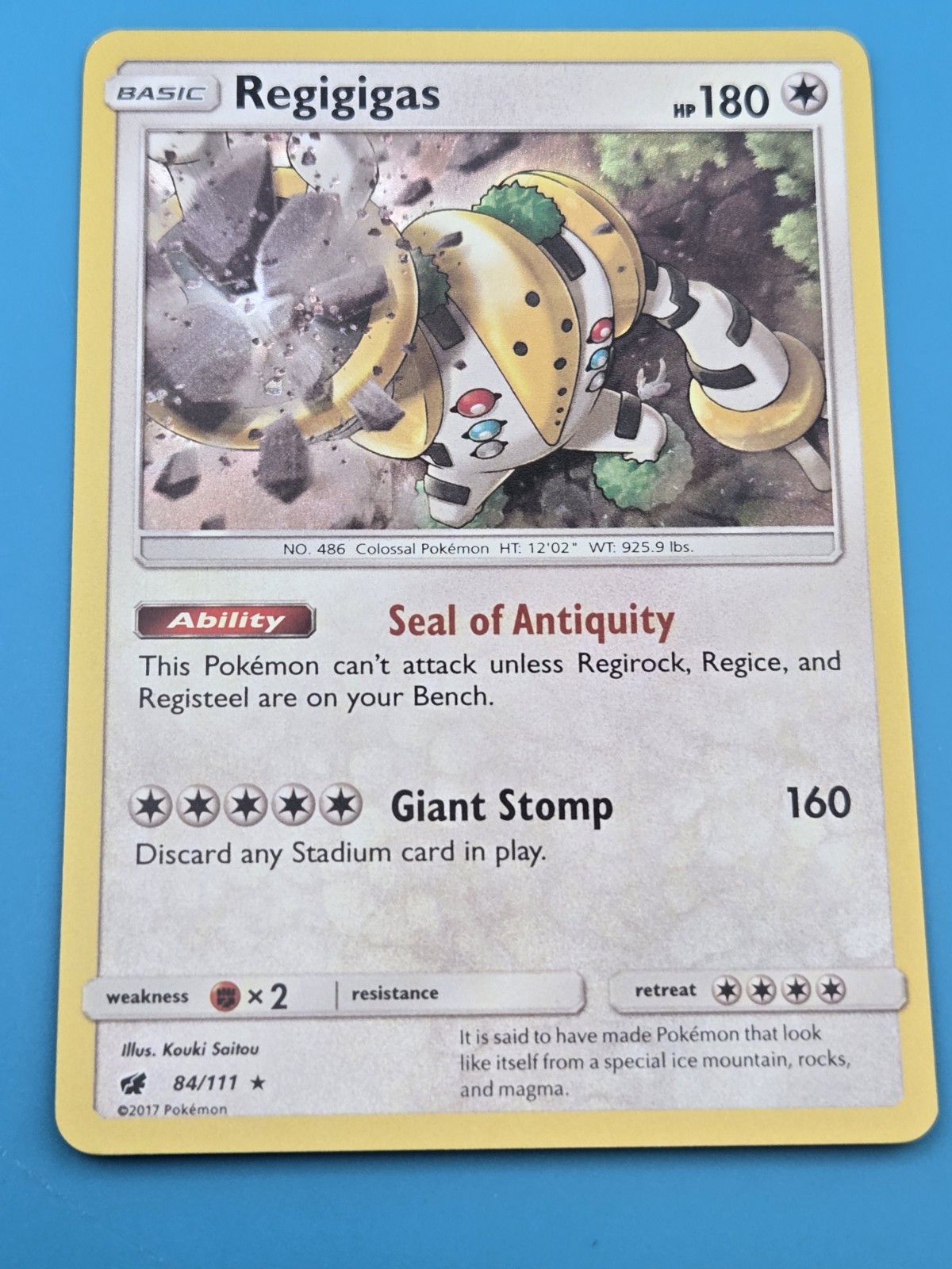 Regigigas 84/111 2017 Crimson Invasion Pokemon Card TCG Holo Rare - LP
