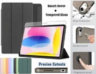 Case for iPad (A16) 11th/10th Generation (2025/2022) Smart Stand +Tempered Glass