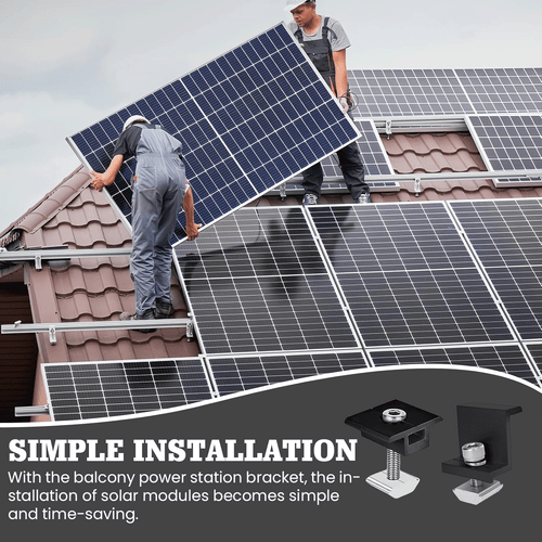 Aluminium Solar Panel Roof Mounting PV Rail Brackets End/Middle Clamp Fixing Kit - Picture 4 of 21
