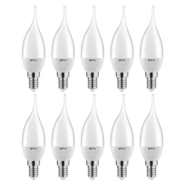 10Er Sparset E14 Led Leuchtmittel Filament Flamme C35T 5W | 400 Lumen Warmweiß-image