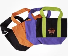 Limited Trader Joe's Mini Halloween Canvas Tote Bag Set Of 4 - Free Ship Today!