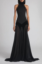Alexander McQueen Dress Halter Neck Silk Georgette Evening Gown AW 2025 $3.75K