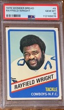 1976 Wonder Bread Football #8 Rayfield Wright Dallas Cowboys PSA 10