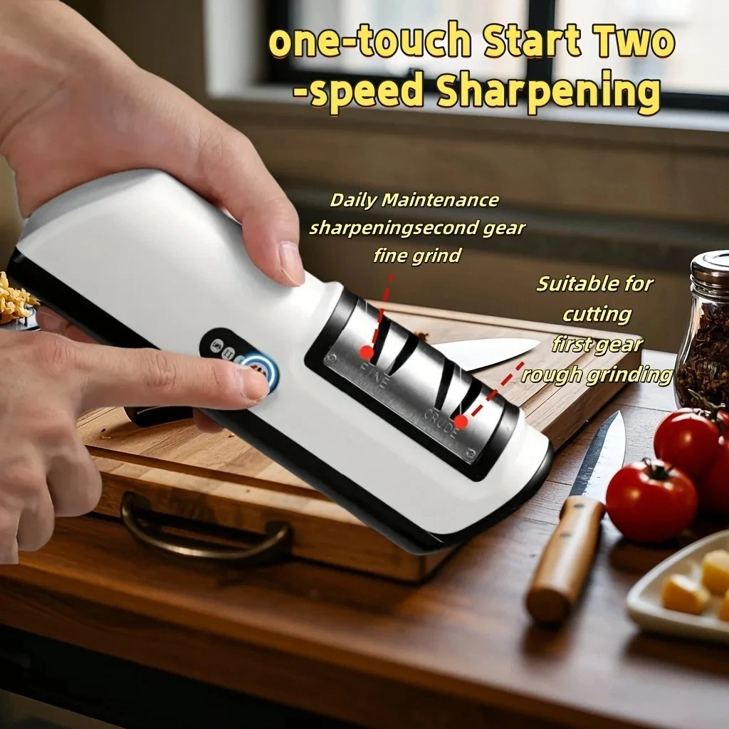 Kitchen Electric Knife Sharpener – Professional Automatic Sharpener 4 Gears