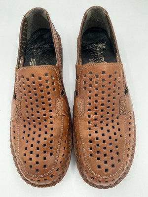 Rieker  Slip On Shoes Brown Leather Antistress Comfort Loafer SIZE 40