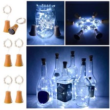 6 Pack Solar Powered Wine Bottle Lights 20 LED Waterproof Copper Cork Solar Ligh