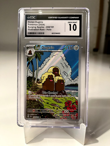 CGC Gem Mint 10 Alolan Dugtrio 208/191 Pokemon Surging Sparks