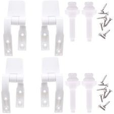 Universal White Plastic Toilet Seat Hinges Replacement Bolts Screw Nuts 2 Pairs