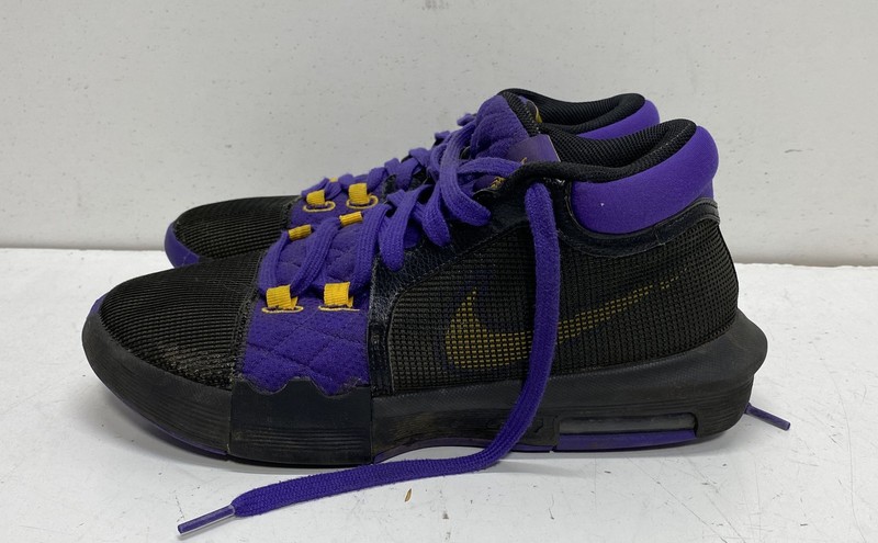 Nike LeBron Witness 4 IV Lakers Black Purple Gold Basketball Shoes Men's