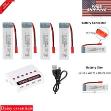 3.7V 500mAh LiPo RC Battery Pack with JST Plug for UDI U818A V959 Drone 4 Pac...