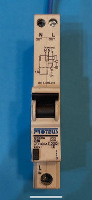 Proteus RCBO C20 20A XL20CRW 30mA