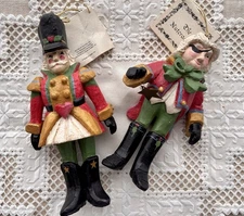 Vtg House Of Hatten Ornaments By Denise Calla “Drosselmeyer & Toy Solidier” Tags