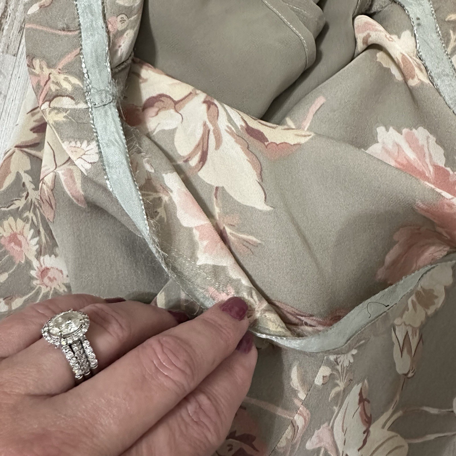 Lauren Ralph Lauren Silk Maxi Dress 8 Romantic Whimsigoth Floral 90s Y2K FLAW thumbnail 8