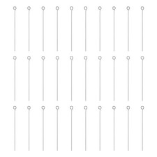 100pcs Open Eye Head Pins 1.97" 50mm Mini Metal Wire Eye Pins Beading White Gold