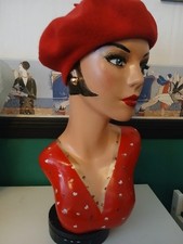   Hand painted vintage retro lady mannequin display head refurbished Retro Style