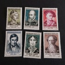 TIMBRE FRANCE CELEBRITES 1957 1108 1109 1110 1111 1112 1113 NEUF*