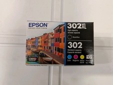 NEW SEALED Epson 302XL Black 302 CMYPK Ink Cartridge T302XL-BCS EXP 2027