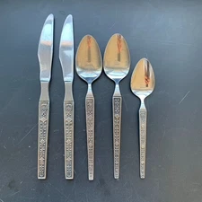 Vintage Riviera CORDOVA Stainless Japan Table Spoons Knives Flatware Lot of 5