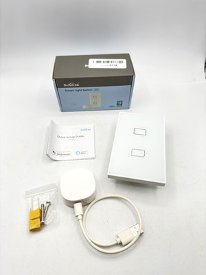 Broadlink Smart Light Switch TC3-US-2, 2 Gang Single Pole W/ App & Voice Control