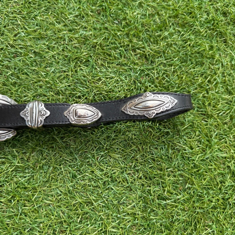 Cinturón de cuero Justin Western vintage concho grano cuero de vaca EE. UU. para mujer talla 32 Foto 4 de 4