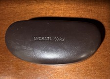 Michael Kors Eyeglass Sunglass Clamshell Hard Case Brown, Lined, Snap Hinge