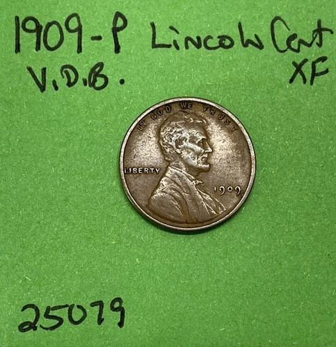 1909-P VDB Lincoln Wheat Cent 1c Xf Extra Fine