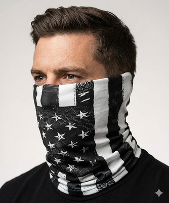 USA American Black White Flag Multi Function Headwear Neck Gaiter Face Mask