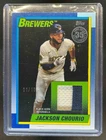 2025 Topps Jackson Chourio 1990 Baseball Relics (Series Two) Patch Black #1/10