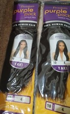 Outre Premium Purple Pack 100 Human Hair Yaki Weave 10" Color 4