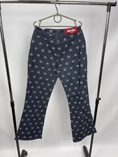 Moschino Jeans Pants LOGO HEART Multicolor Size 30 Vintage