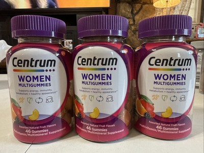Centrum (3 PK) Womens Multigummies Assorted Fruit 45 Gummies Ea Exp 11/25