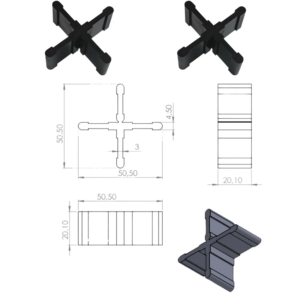 ISTATOOLS® ISTA® Fugenkreuze 5mm , Höhe 20mm – Perfekt für Terrassenplatten